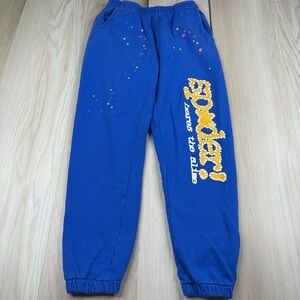 Sp5der Sweatpants "TC Blue" yellow Men’s Size L large